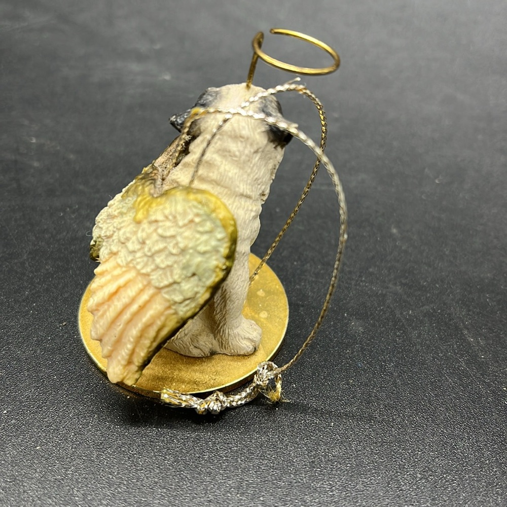 Pug Figurine Ornament in Beige and Gold- Small Dog Pets Decor Christmas Ornament - Picture 3 of 5